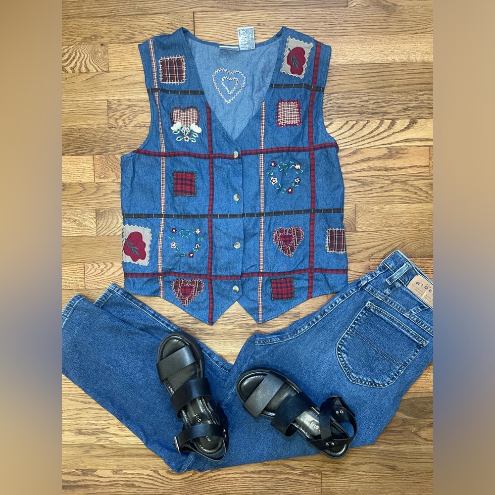 90’s vintage Bobbie Brooks Denim patchwork vest